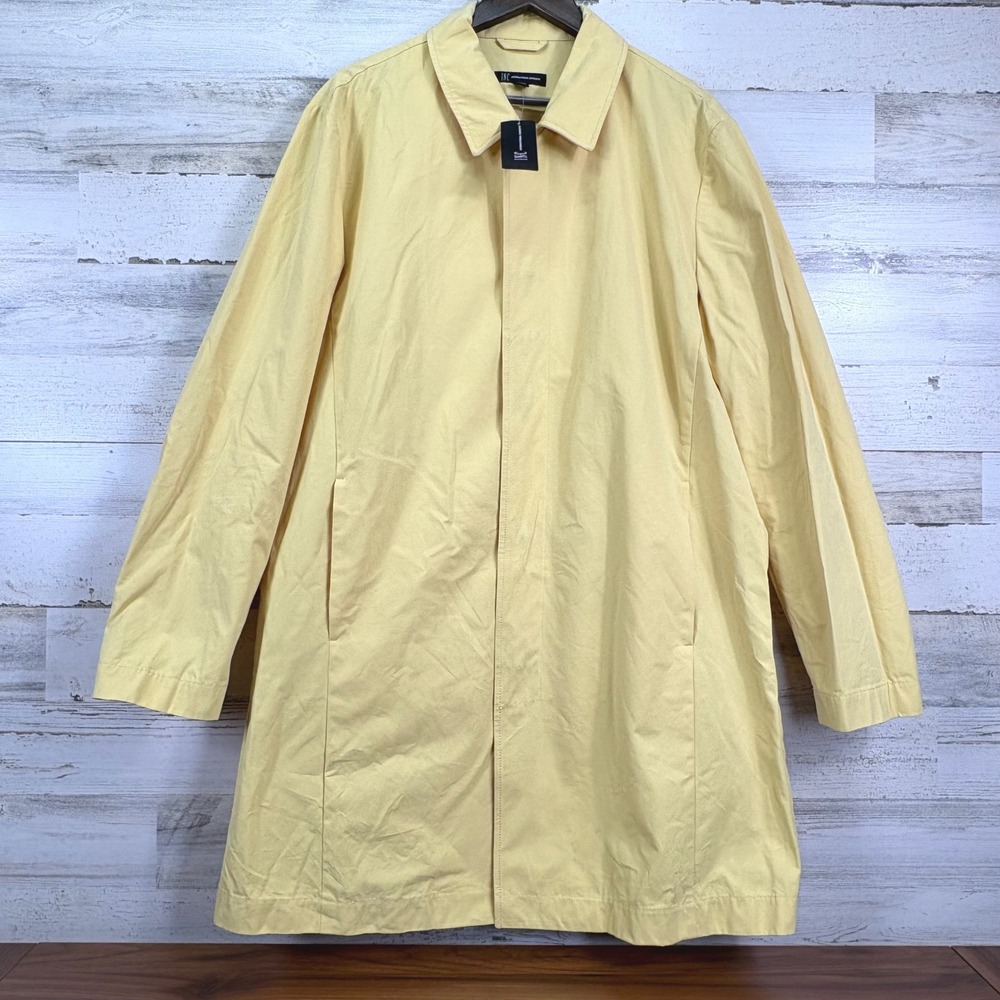INC International Concepts Womens XL Yellow Streak Sport Trench Rain Coat‎